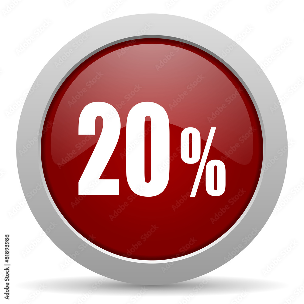 20 percent red glossy web icon 20 percent red glossy web icon