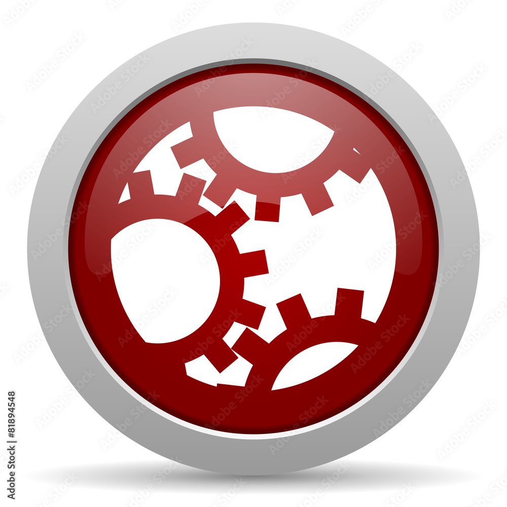 gear red glossy web icon gear red glossy web icon