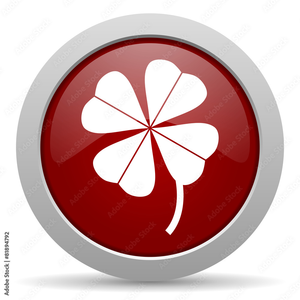 four-leaf clover red glossy web icon four-leaf clover red glossy web icon
