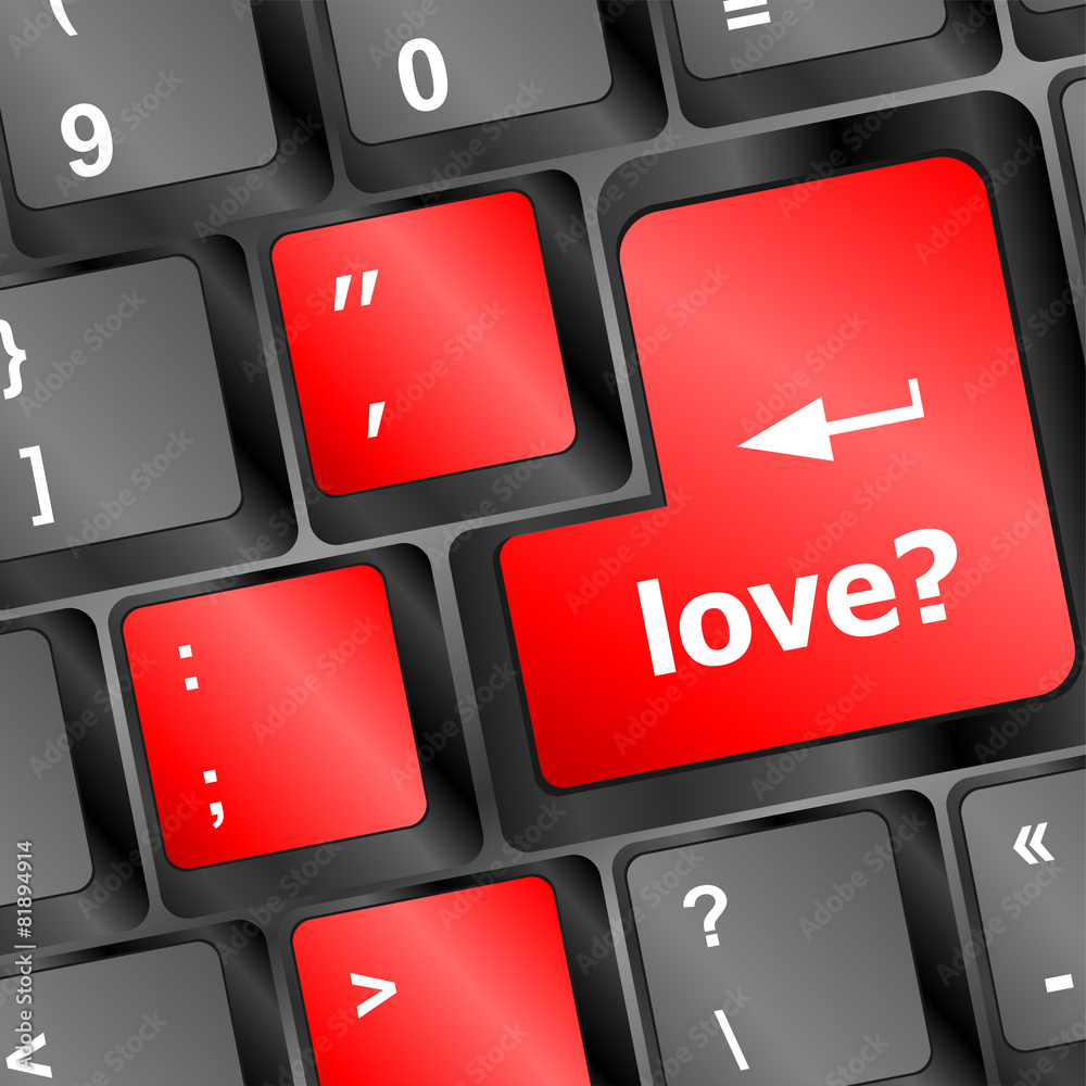 love with question sign button word on keyboard keys vector love with question sign button word on keyboard keys vector
