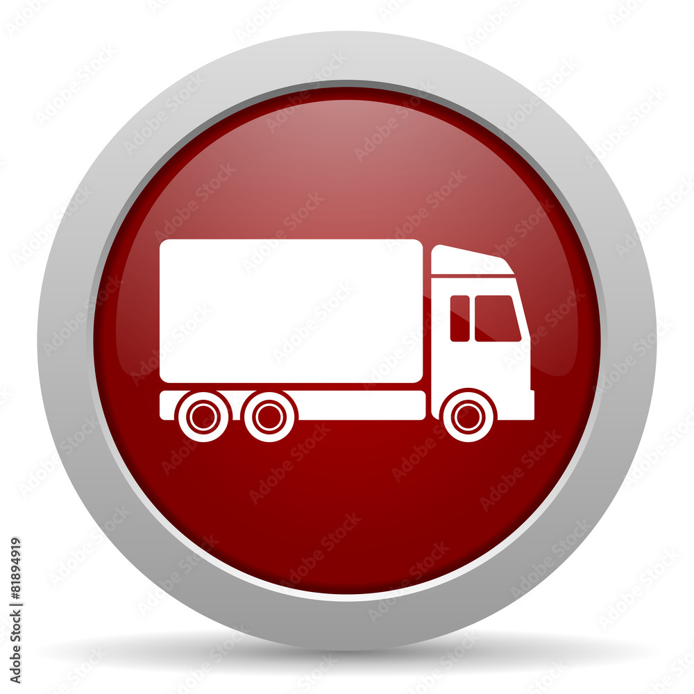 delivery red glossy web icon delivery red glossy web icon