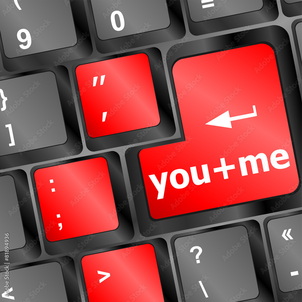 you plus me message on keyboard enter key vector you plus me message on keyboard enter key vector