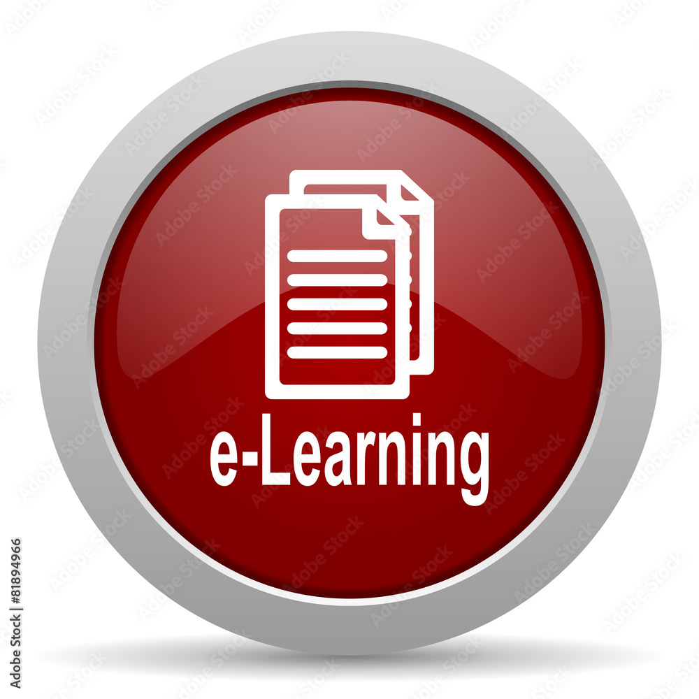 learning red glossy web icon learning red glossy web icon