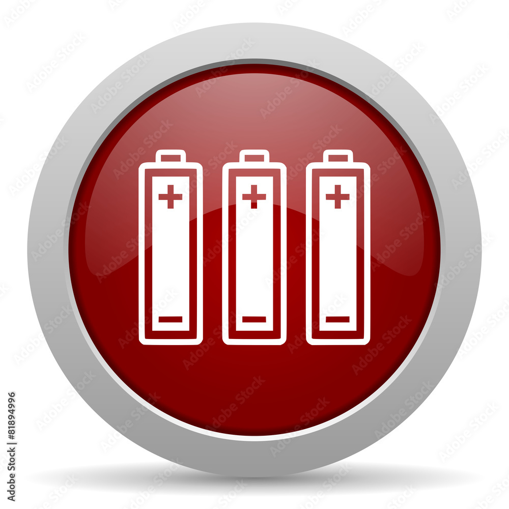 battery red glossy web icon battery red glossy web icon