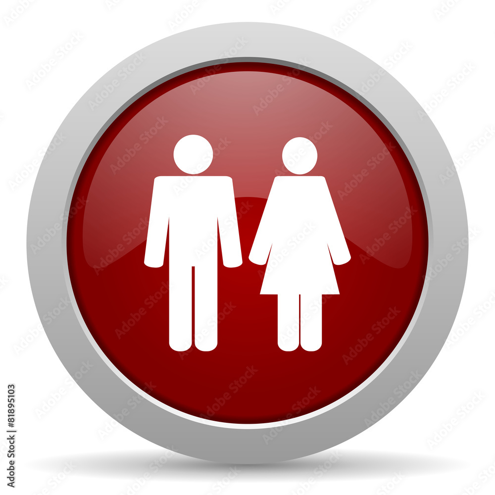 couple red glossy web icon couple red glossy web icon