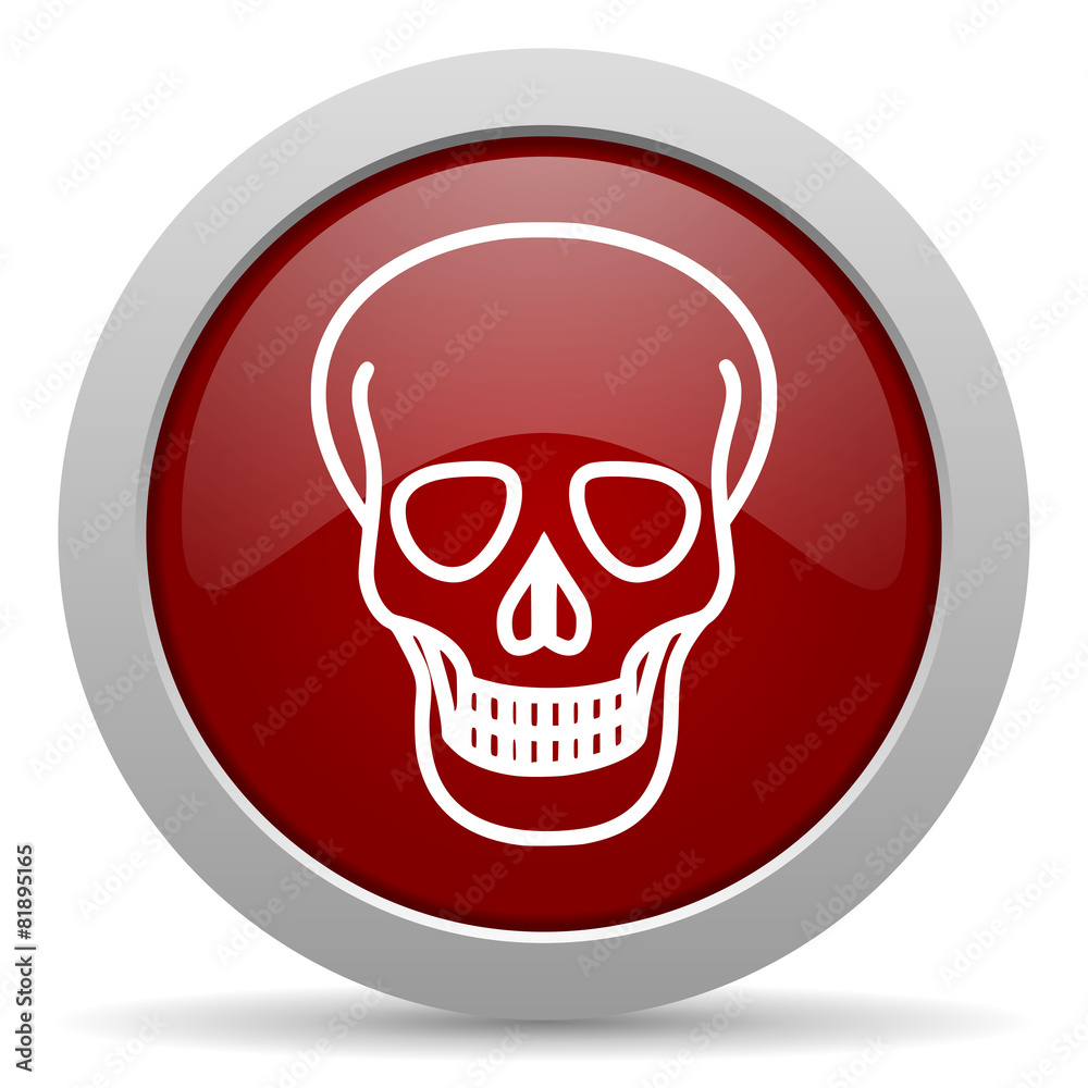 skull red glossy web icon