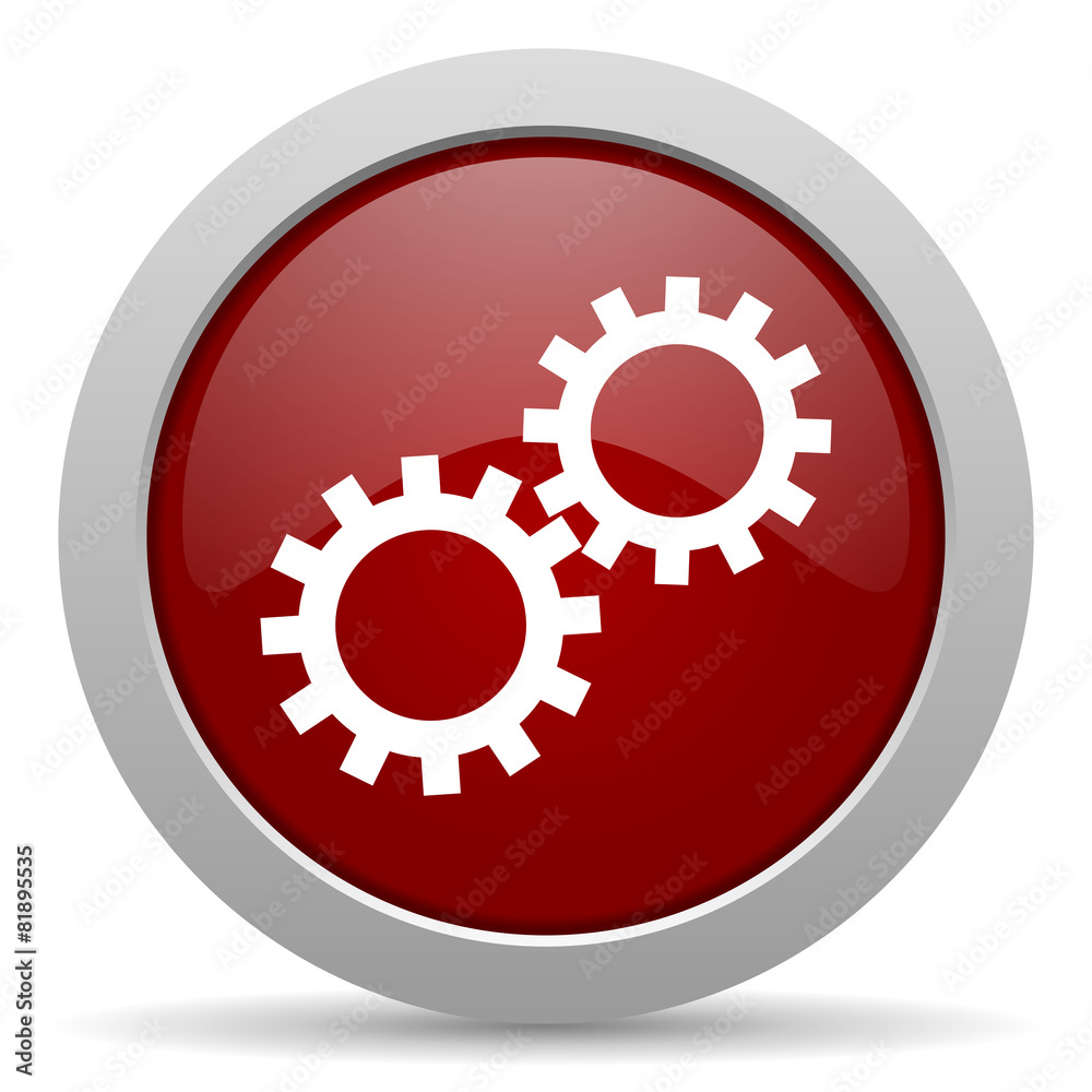 gear red glossy web icon gear red glossy web icon