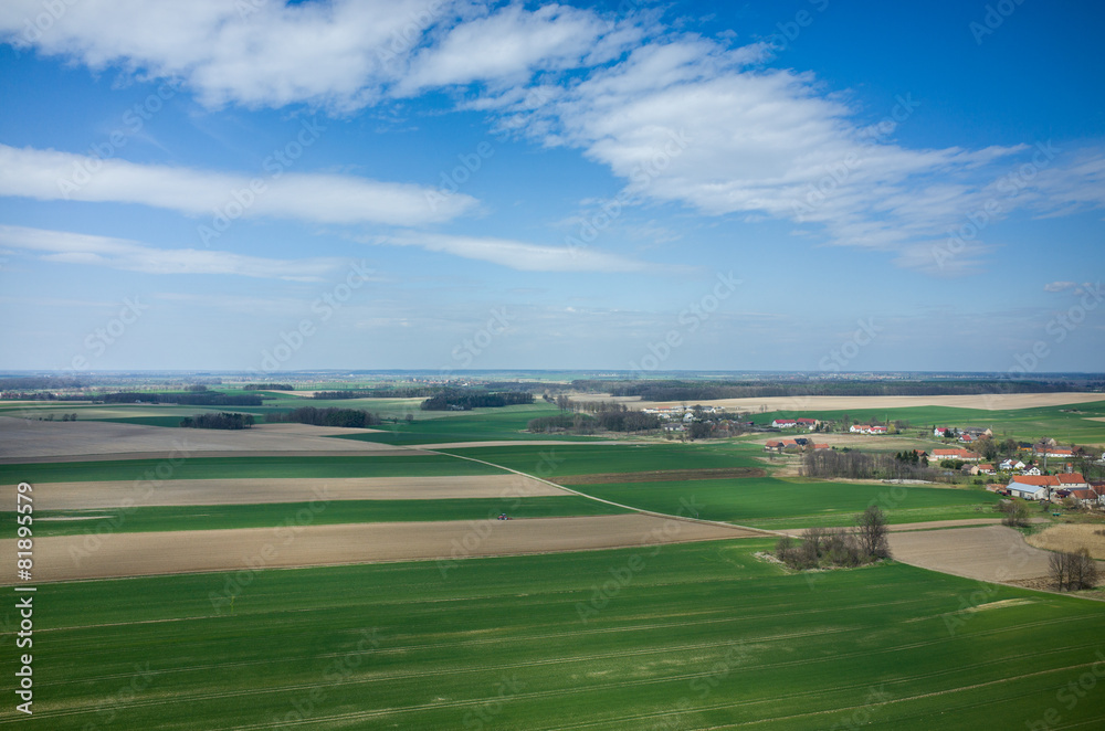 Aerial view of the tractor