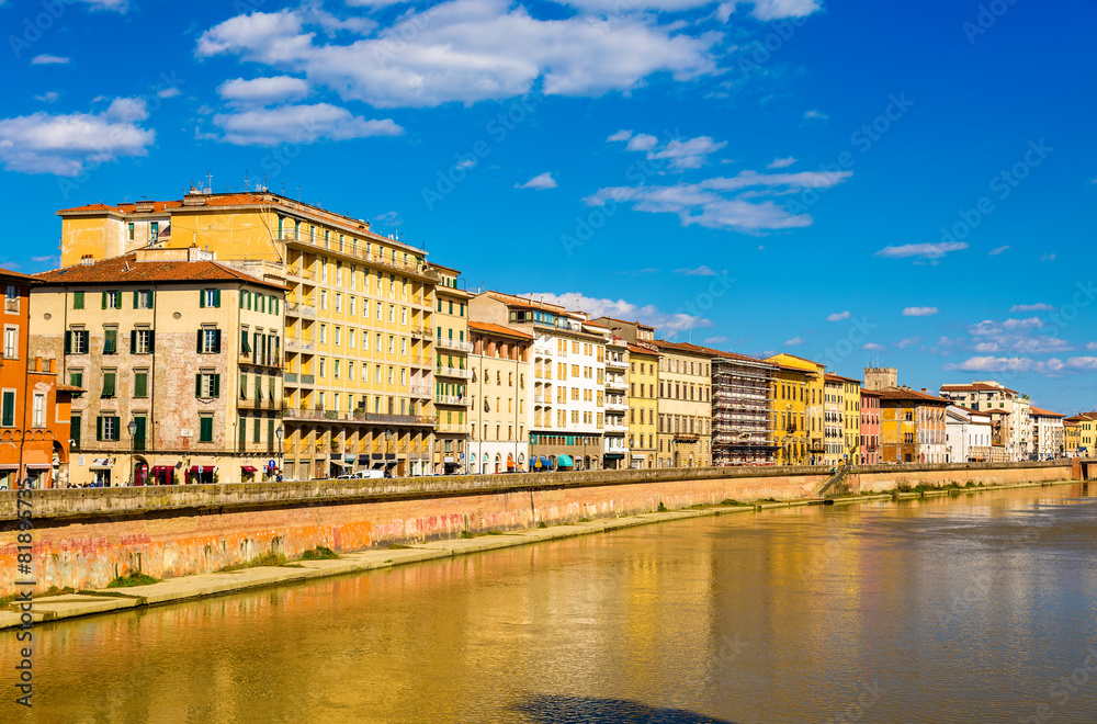 View of Pisa over the River Arno - Italy