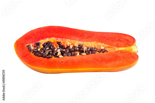 papaya in white background