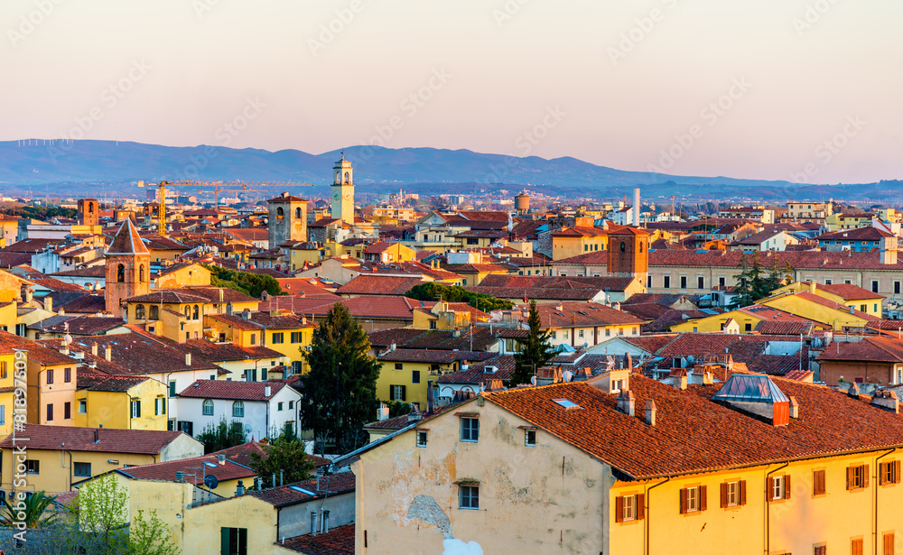 View of the historic center of Pisa in Italy