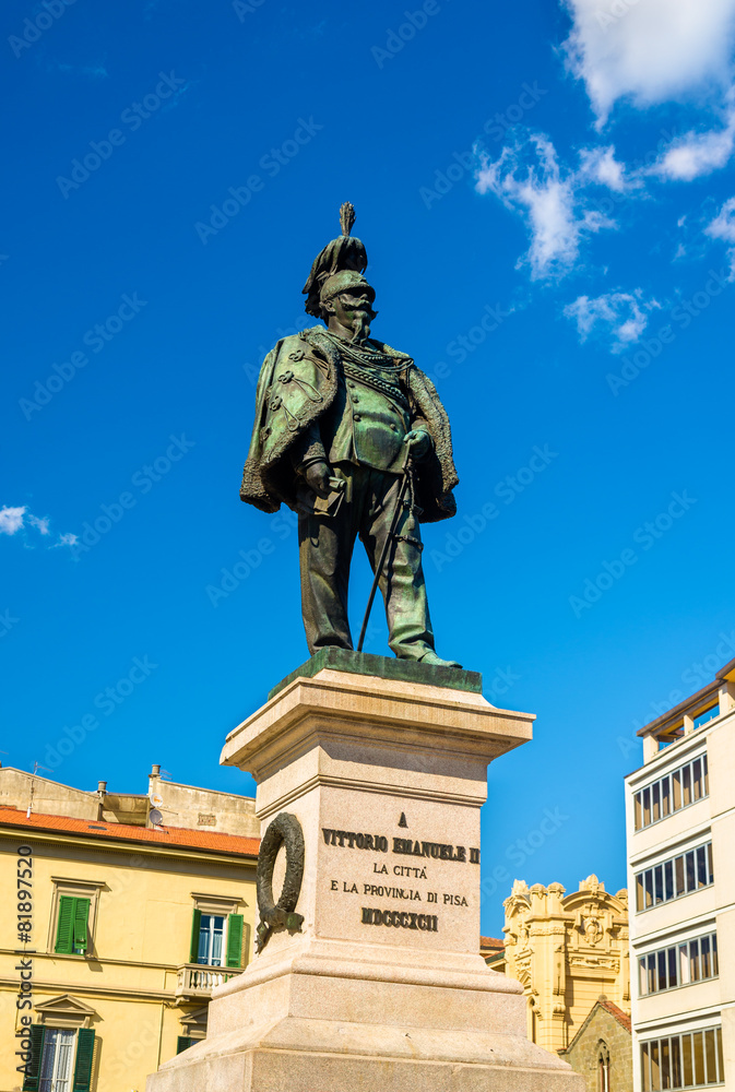 Statue of Vittorio Emanuele II in Pisa - Italy