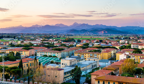 View of the Apuan Alps from the Pisa Tower - Italy
