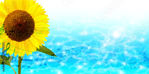 ひまわり　海　音符