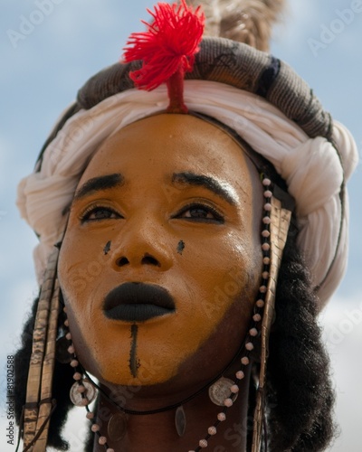 Portrait of Wodaabe man, Niger