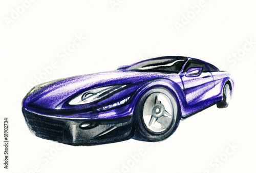 Car. Art sketch . Sport Car. Pencil drawing