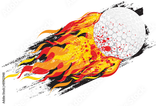 Flaming golf ball