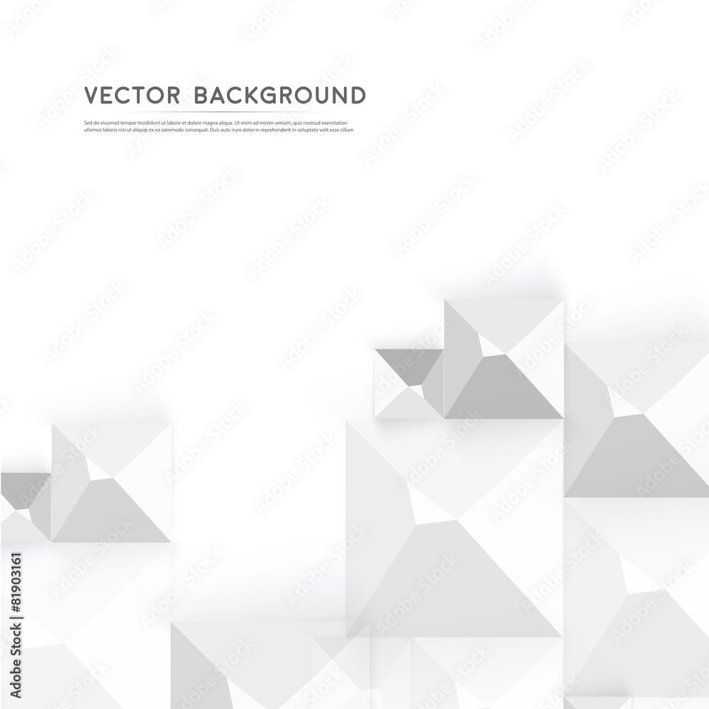 Fototapeta premium Vector Abstract geometric shape from gray cubes.