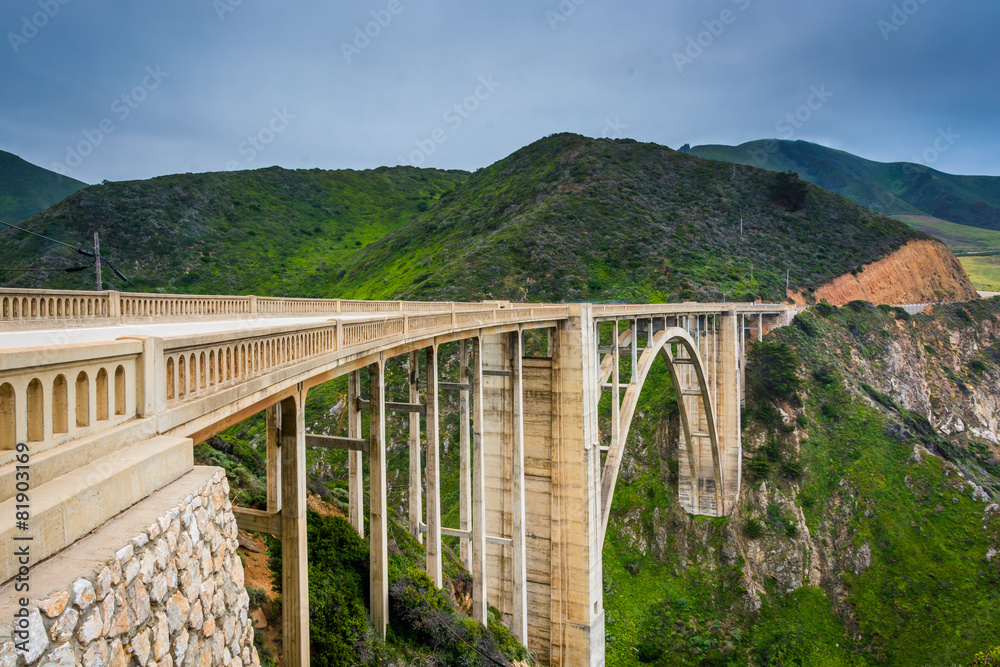 View of Bixby Creek Bridge, in Big Sur, California.