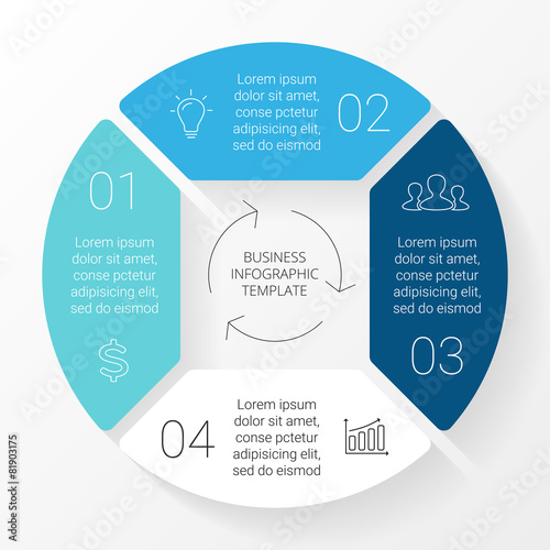 Vector circle lines infographic. Template for cycle diagram