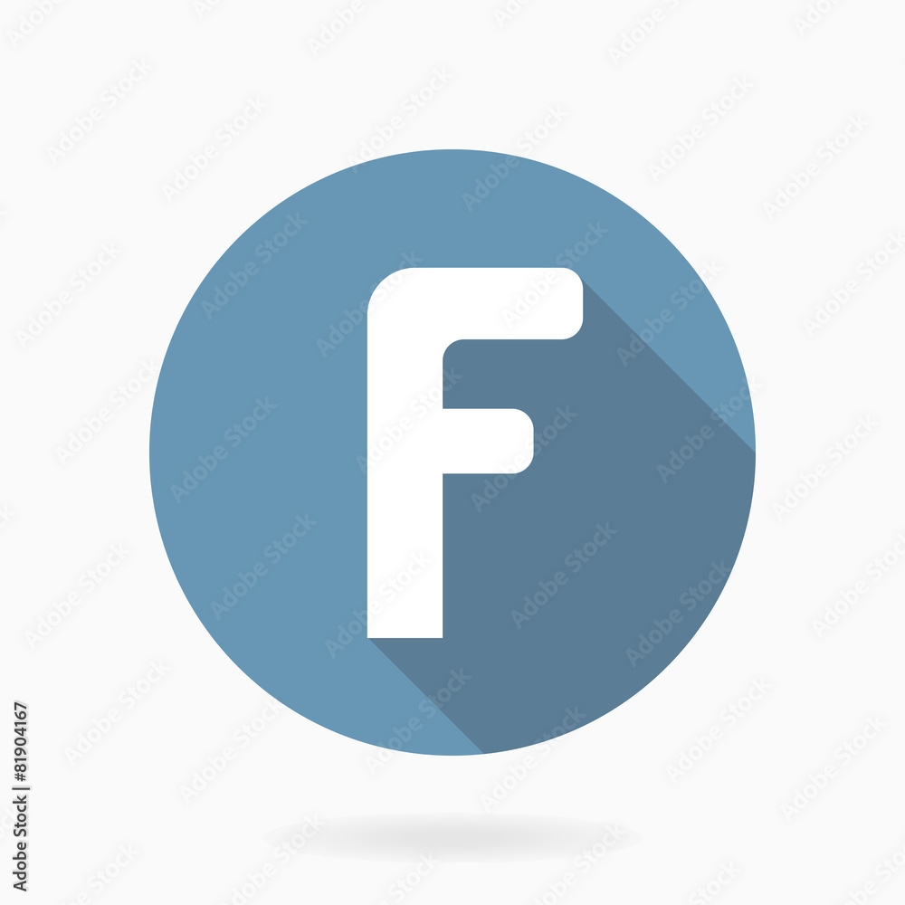 White Letter F With Flat Design White Letter F With Flat Design