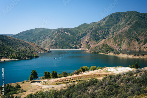 View of Pyramid Lake, in Angeles National Forest, California.