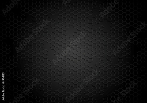 Dark tech background with hexagons