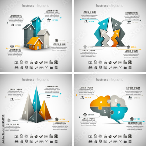 4 in 1 Business Infographics