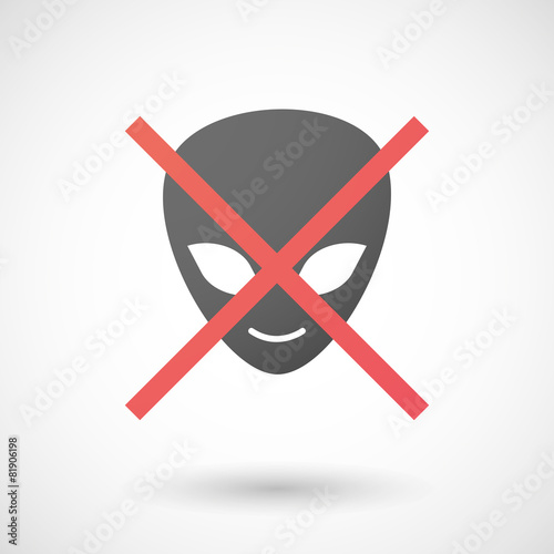 Not allowed icon with an alien face