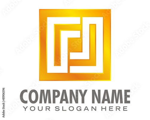 gold pattern square logo image vector