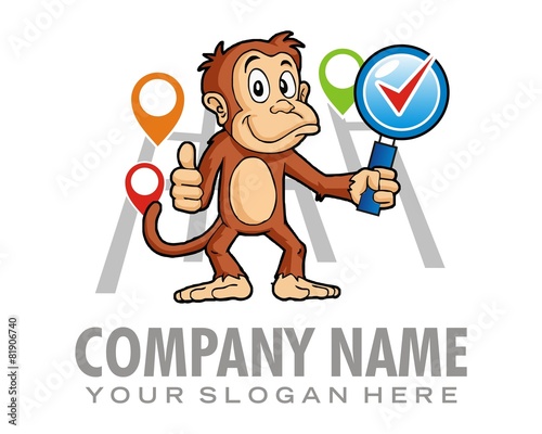 monkey map logo image vector