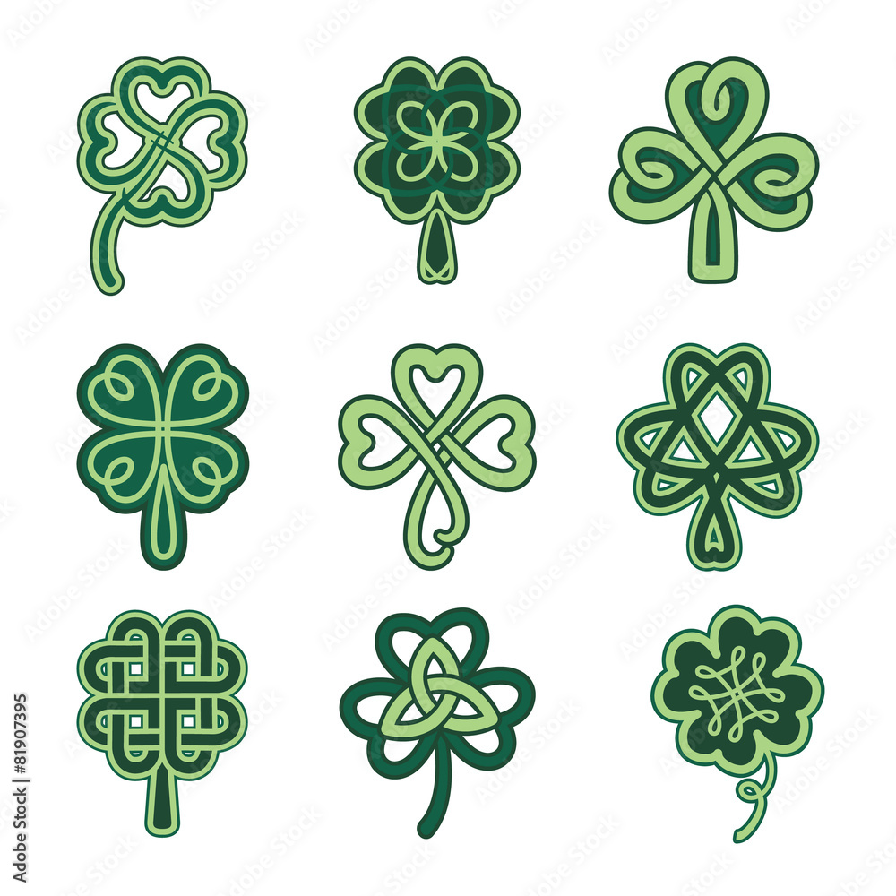 Celtic clover patterns.