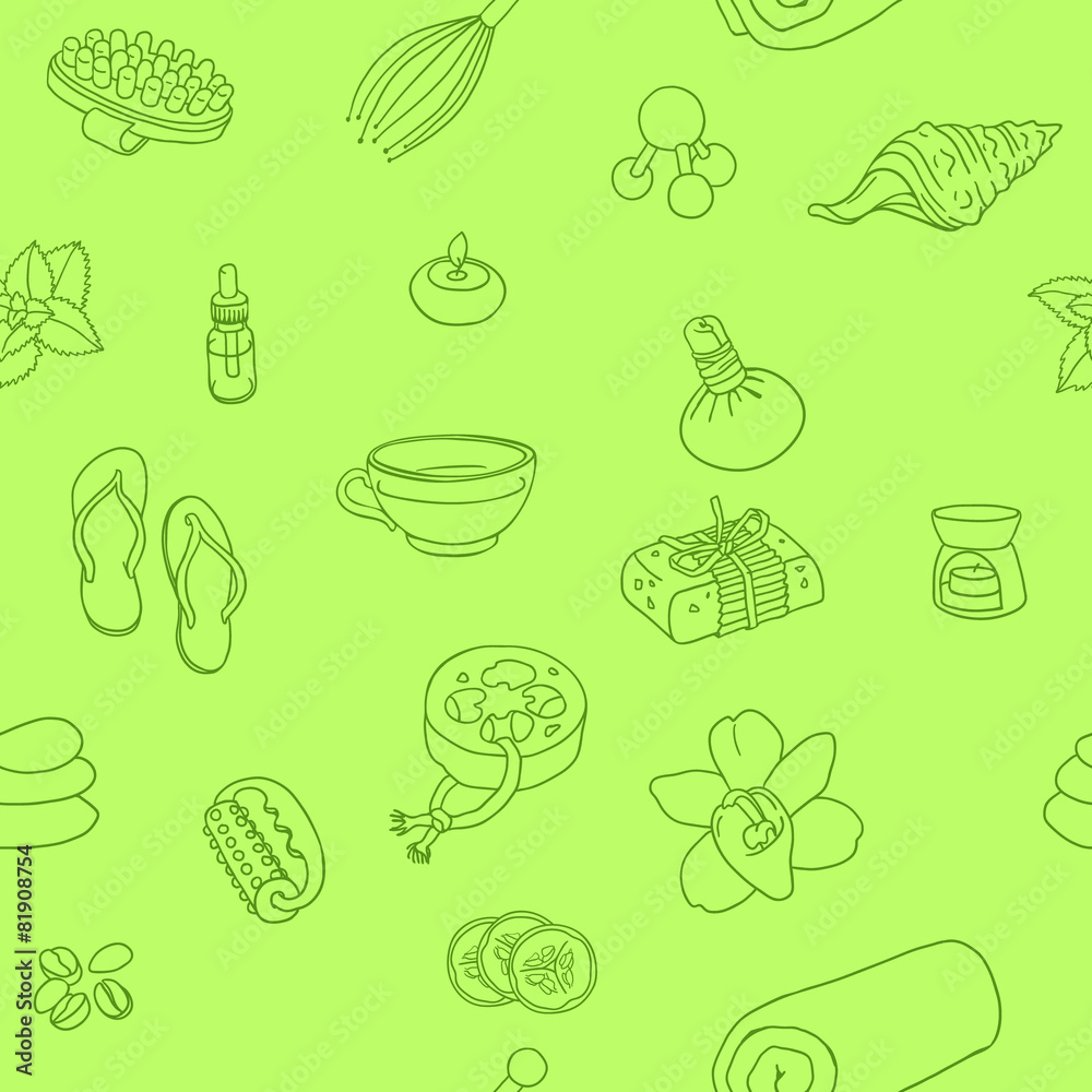 SPA and massage doodle seamless pattern SPA and massage doodle seamless pattern