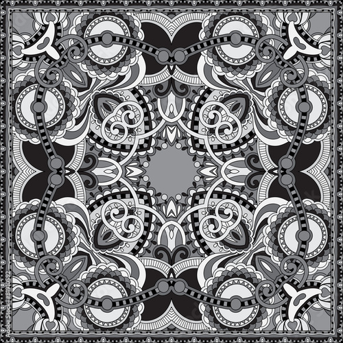grey ornamental floral paisley bandanna