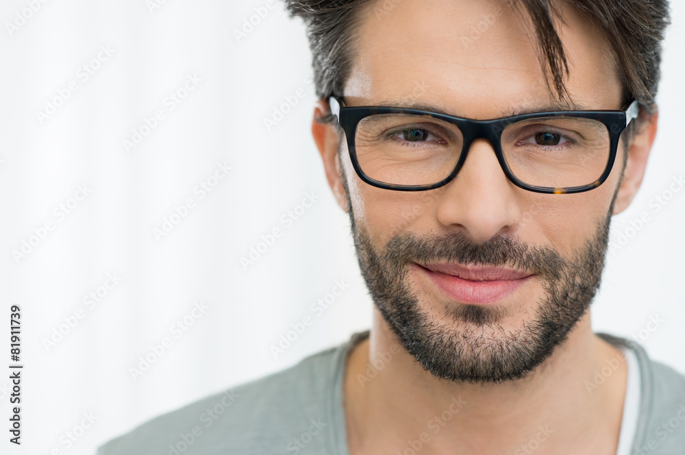 Satisfied man with spectacle Satisfied man with spectacle