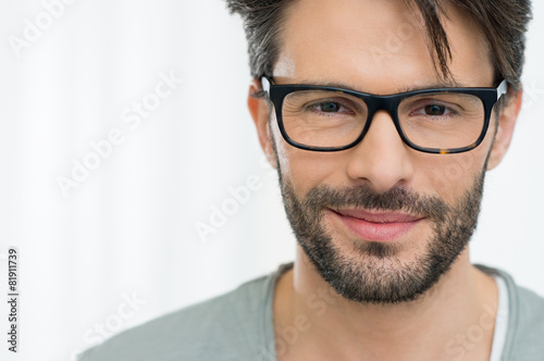 Satisfied man with spectacle