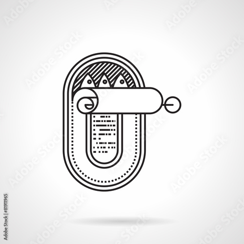 Black line vector icon for canned fish