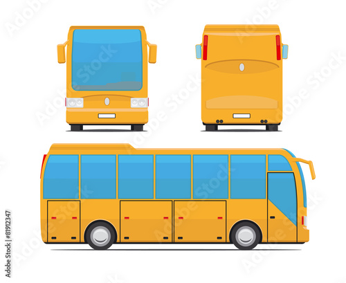 Yellow bus vector illustration
