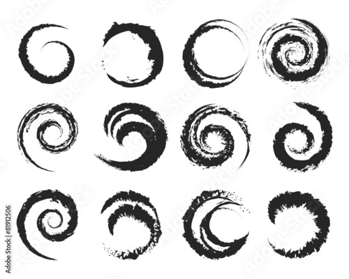 Vector grunge circle shapes
