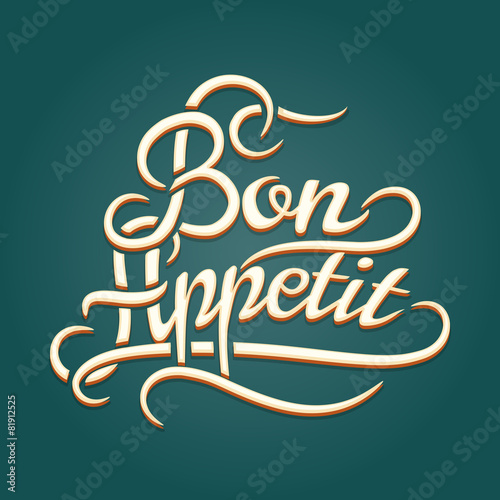 Bon Appetit vintage lettering
