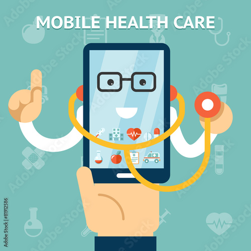 Mobile health care and medicine concept