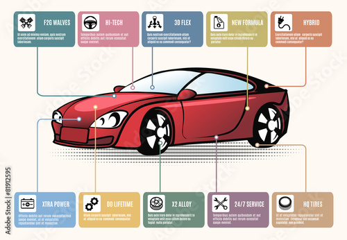 Car parts for infographics