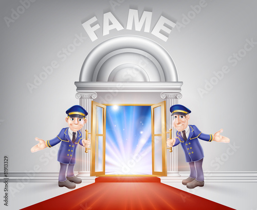 Red carpet door to Fame