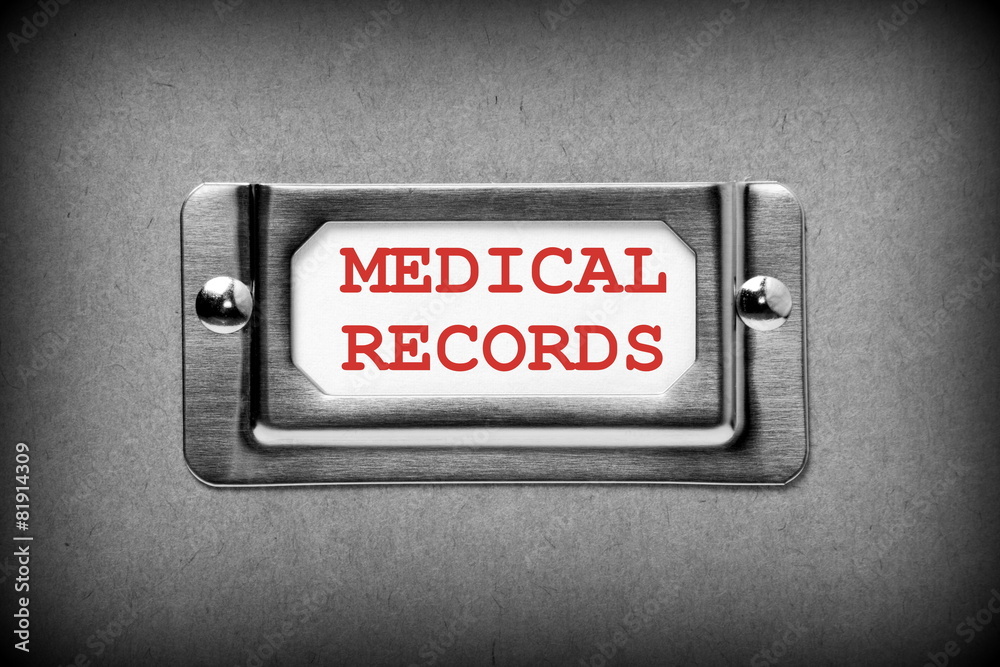 Medical Records Filing Drawer Card for storage StockFoto