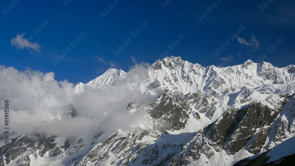 timelapse of snowy mountains. Nepal, Himalayas timelapse of snowy mountains. Nepal, Himalayas