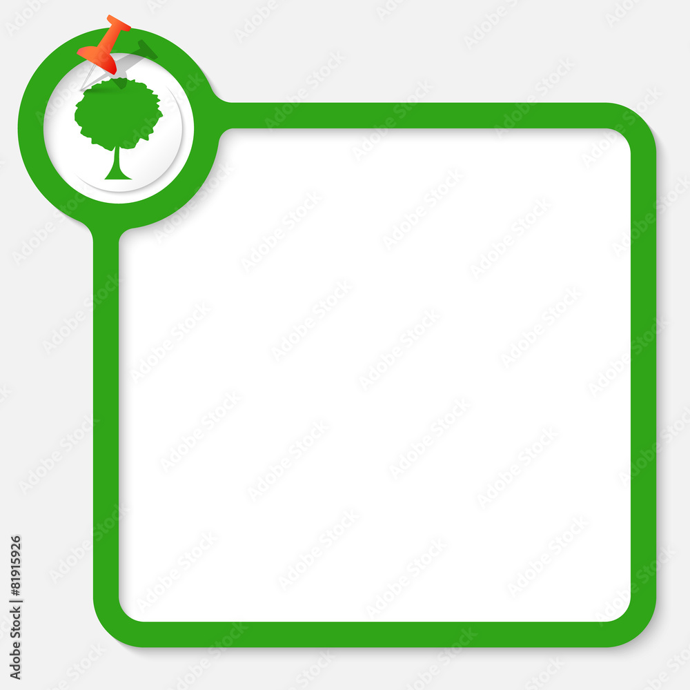 Green frame for your text and tree icon Green frame for your text and tree icon