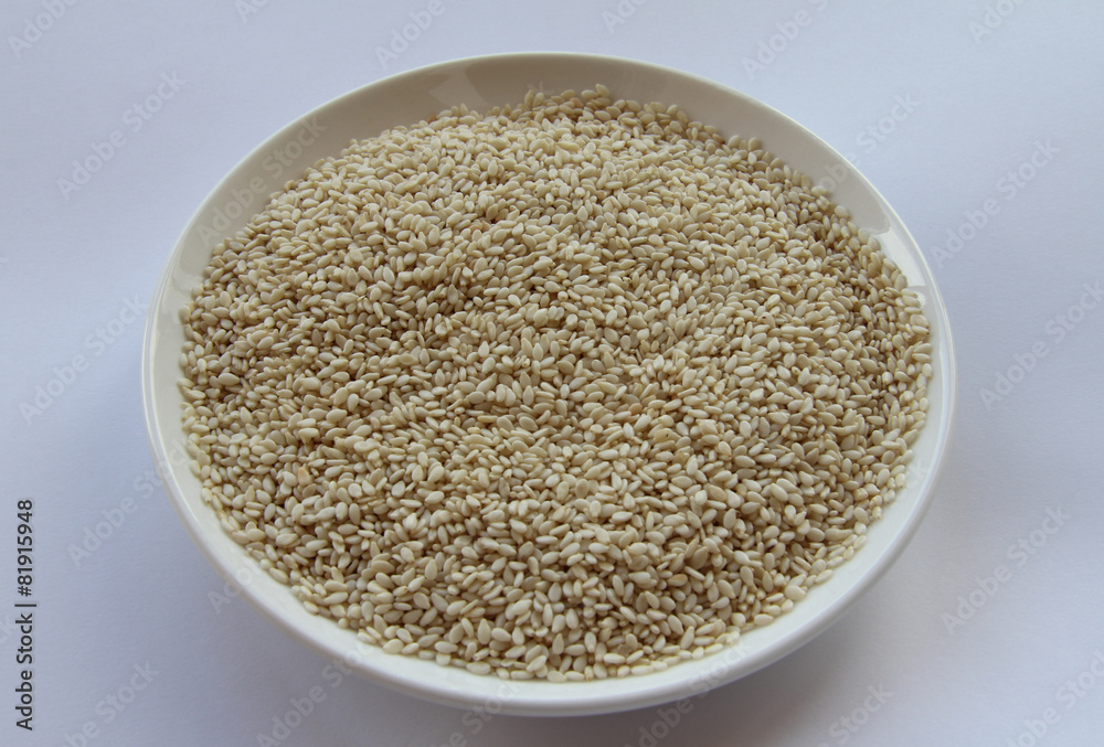 Sesame seeds on a saucer Sesame seeds on a saucer