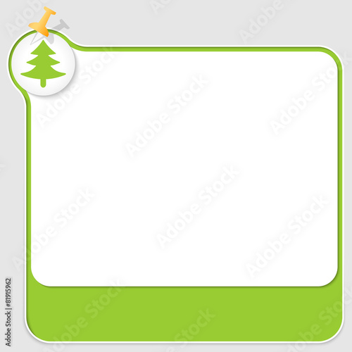 Green text box with pushpin and tree symbol