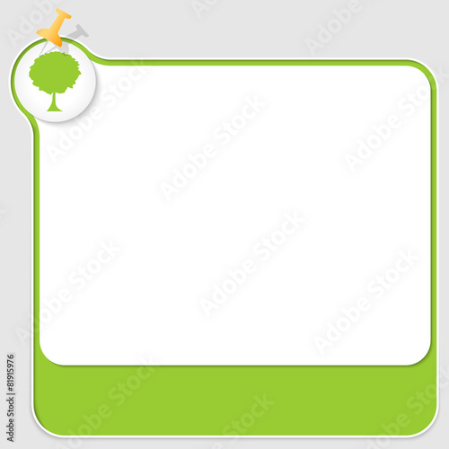 Green text box with pushpin and tree symbol