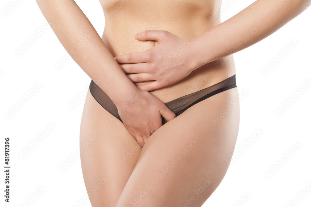 woman has pain in the genital area and ovarian